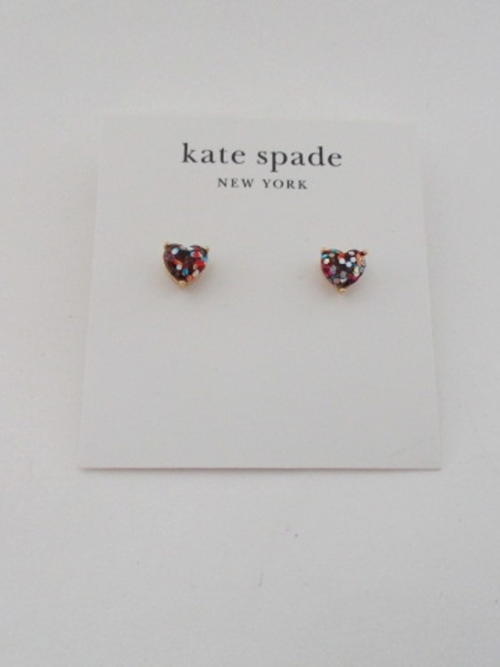 KATE SPADE - My Love Glitter Heart Stud Earrings Multicolor
